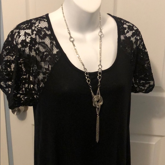 Silver Knot Fringe Necklace and Earring Set - Picture 6 of 8